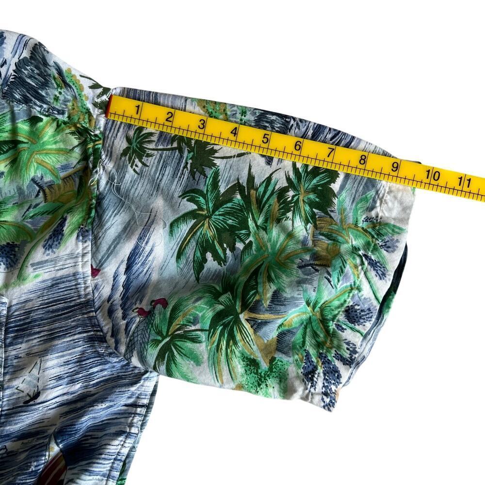 Vintage New Millennium Men’s Hawaiian Shirt Large Tropical Island Sailboat Print - Picture 6 of 6